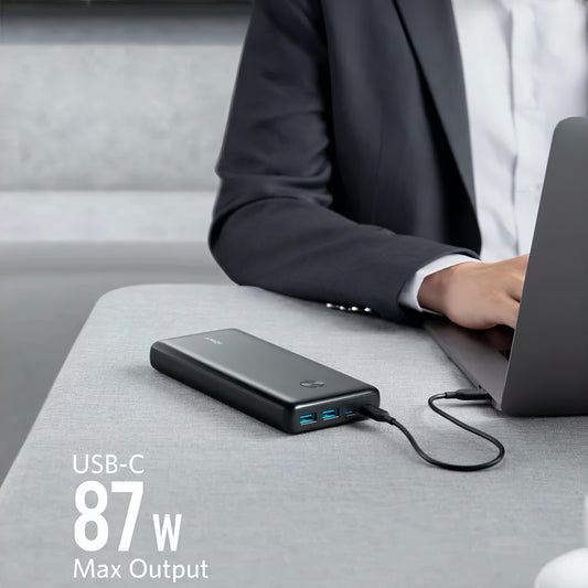 Anker PowerCore III Elite External Battery, 25600mAh, 87W, QC + PD, 2 x USB-A - 2 x USB-C, Black A1291H11 