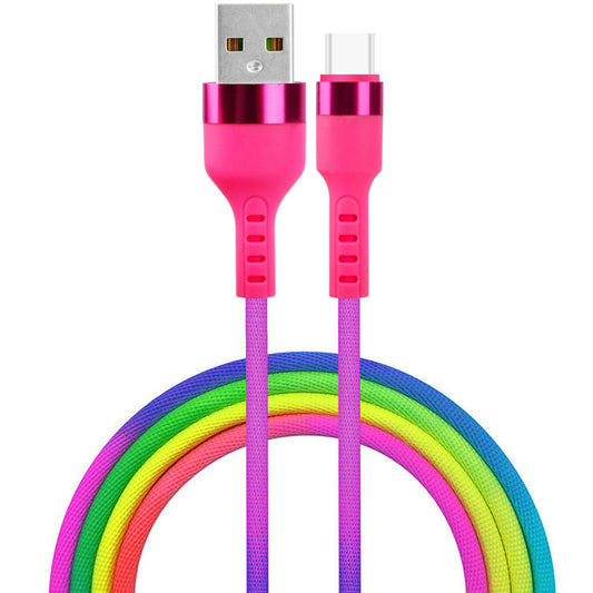 Data and Charging Cable USB-A - USB-C Setty, 18W, 1.2m, Multicolor KNA-C-1.22.113