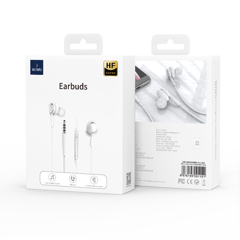 Handsfree 3.5mm WiWu EB310, White 